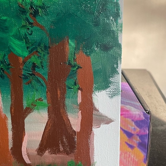 Impressionistic Green and Brown Forest “At The Tree Line” Painting - Picture 2 of 3
